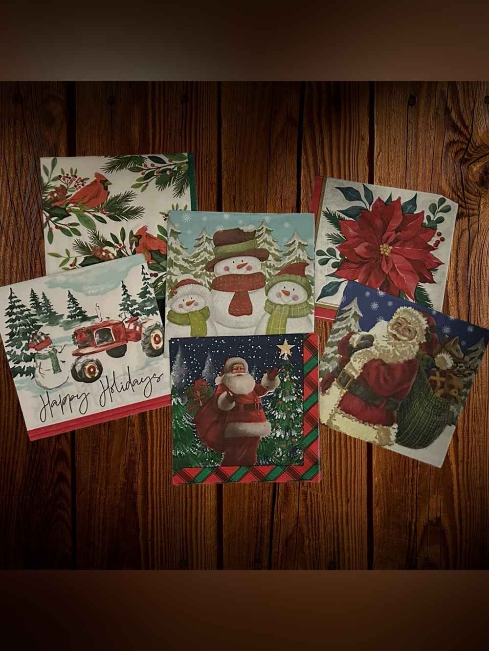 12 Paper Napkins For Crafts And Decoupage  - Christmas Lot